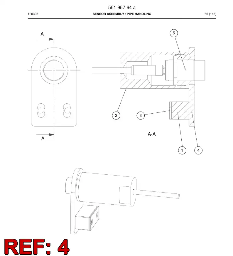 55195765 551 957 65 Bracket - Sandvik Technical Drawing
