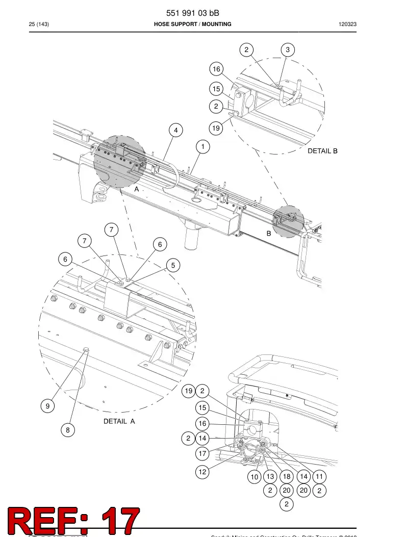 55195833a 551 958 33a Bracket - Sandvik Technical Drawing