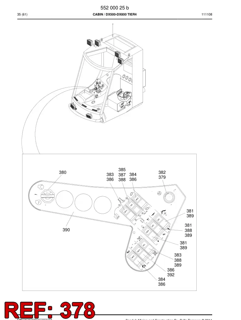 55195845 551 958 45 Mounting plate - Sandvik Technical Drawing