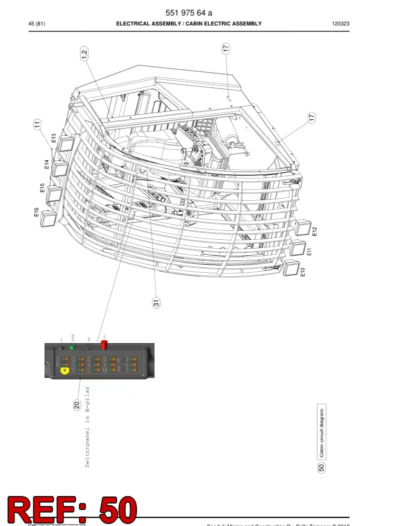 55195963 551 959 63 Schematic, Electrical - Sandvik Technical Drawing