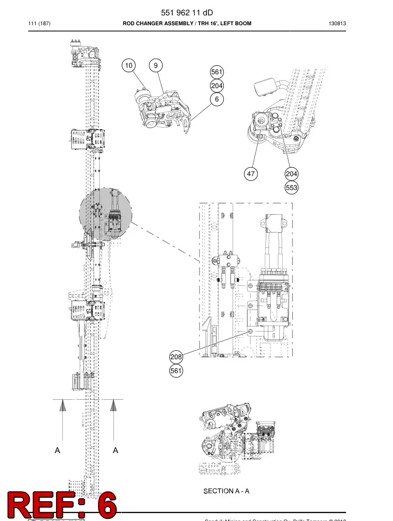 55196009 551 960 09 BRACKET - Sandvik Technical Drawing