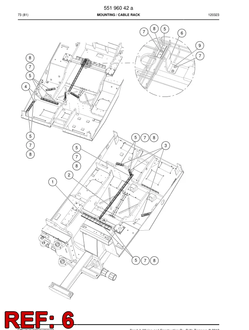 55196200 551 962 00 Plate - Sandvik Technical Drawing