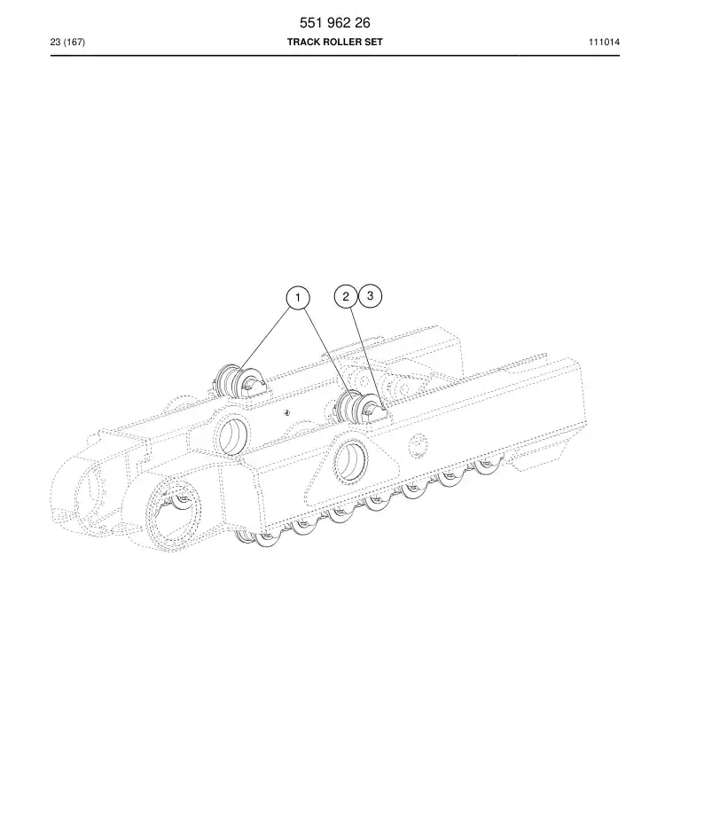 55196226 551 962 26 TRACK ROLLER SET - Sandvik Technical Drawing