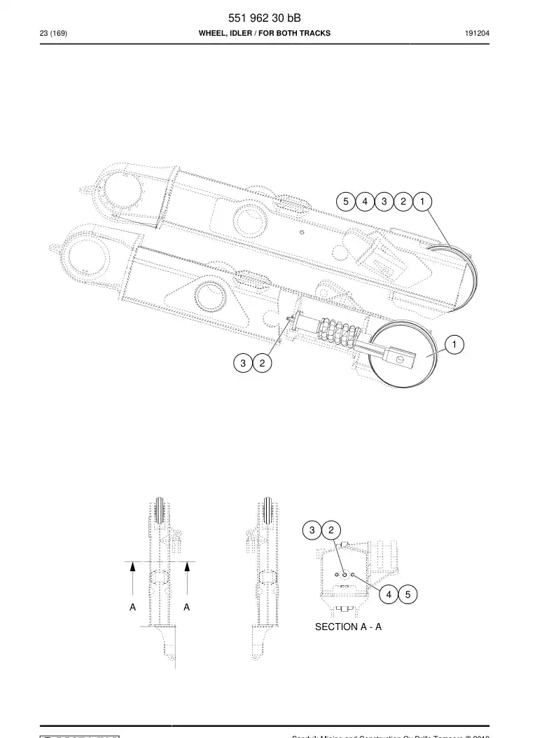 55196230b 551 962 30b Wheel, Idler - Sandvik Technical Drawing