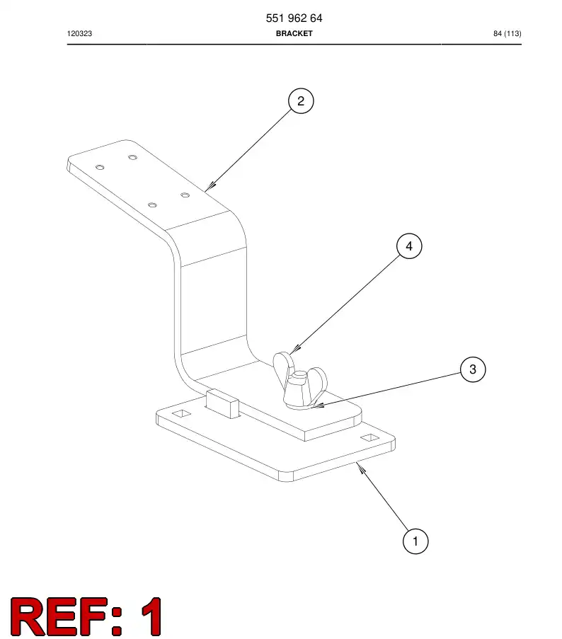 55196259 551 962 59 Plate, Base - Sandvik Technical Drawing