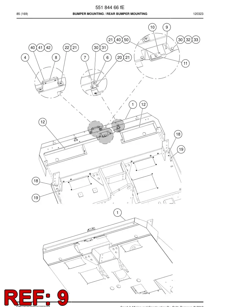 55196263 551 962 63 Mounting plate - Sandvik Technical Drawing
