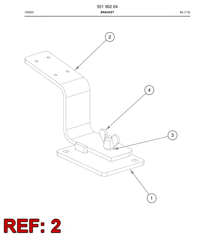 55196265 551 962 65 Plate, Mounting - Sandvik Technical Drawing