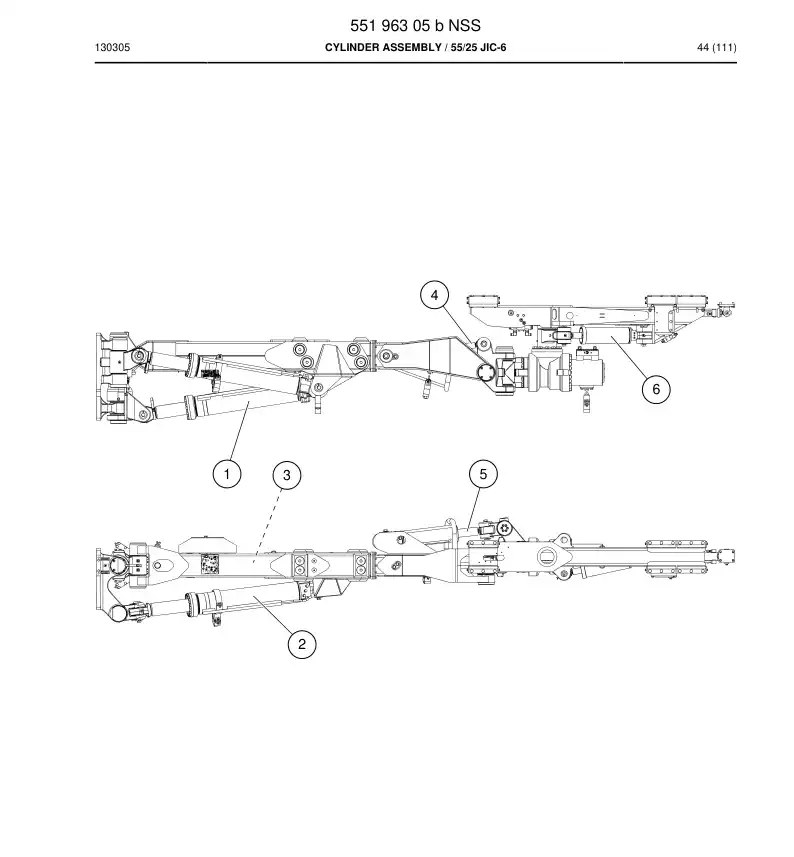 55196305b 551 963 05b CYLINDER ASSEMBLY - Sandvik Technical Drawing