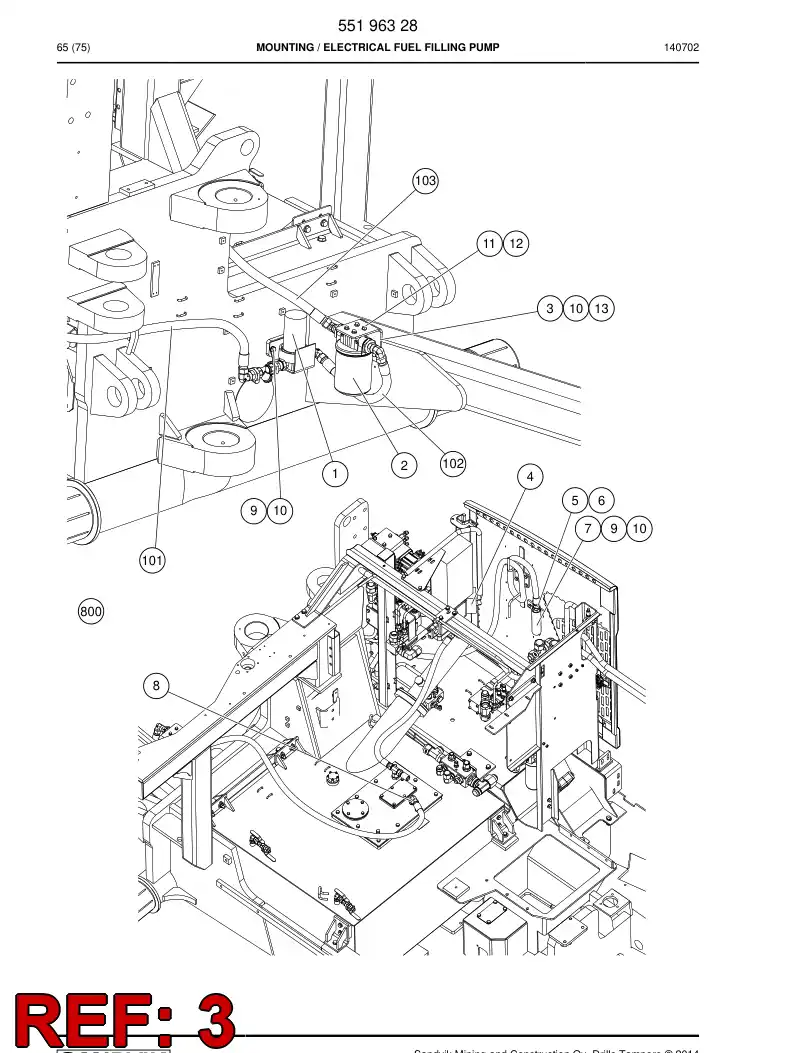 55196309 551 963 09 Bracket - Sandvik Technical Drawing