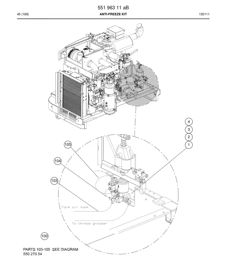 55196311a 551 963 11a Anti-Freeze Kit - Sandvik Technical Drawing