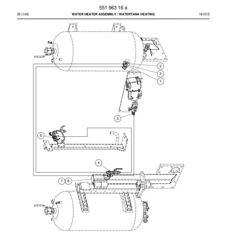 55196316a 551 963 16a Water Heater Assembly - Sandvik Technical Drawing