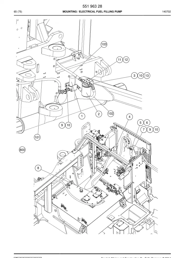 55196328 551 963 28 Mounting - Sandvik Technical Drawing