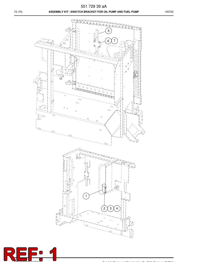 55196329 551 963 29 Bracket - Sandvik Technical Drawing