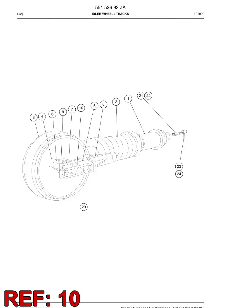 55196338 551 963 38 LOCKING PIN - Sandvik Technical Drawing