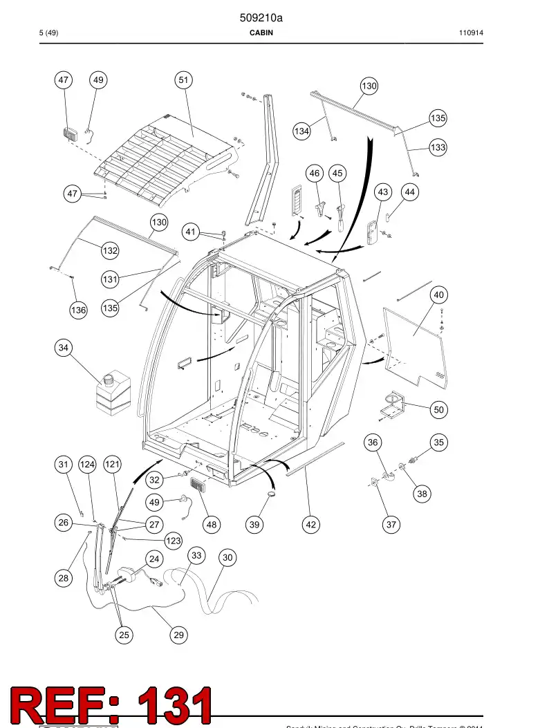 55196348 551 963 48 Guide rail - Sandvik Technical Drawing