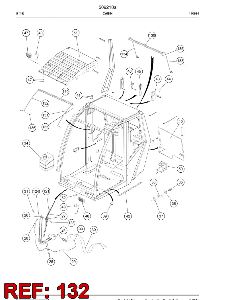55196350 551 963 50 Guide rail - Sandvik Technical Drawing