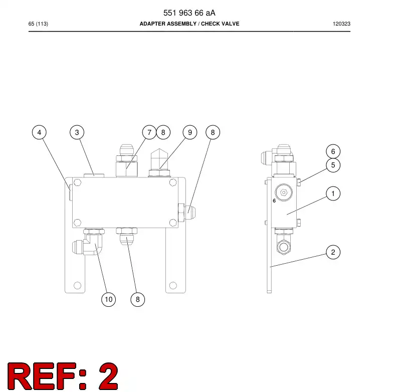 55196357 551 963 57 Plate, Mounting - Sandvik Technical Drawing