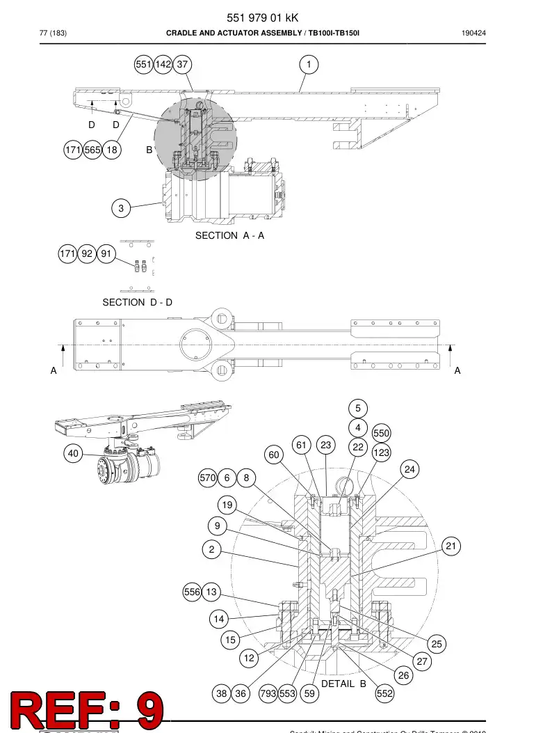 55196371 551 963 71 Plate - Sandvik Technical Drawing