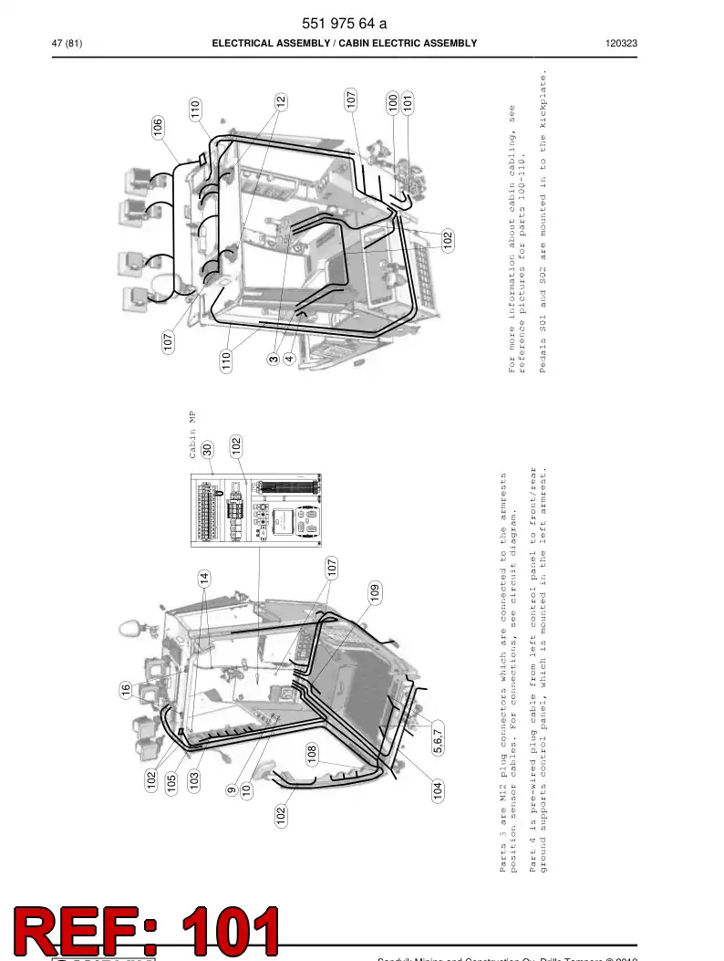 55196393 551 963 93 WIRING HARNESS ASSEMBLY - Sandvik Technical Drawing