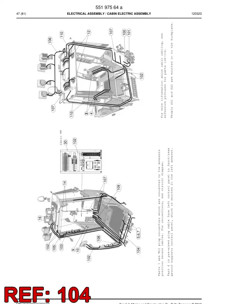 55196396 551 963 96 WIRING HARNESS ASSEMBLY - Sandvik Technical Drawing