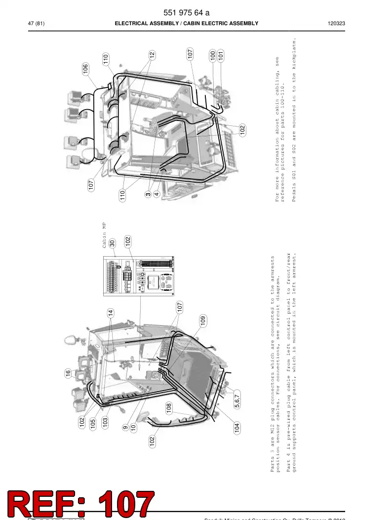 55196399 551 963 99 WIRING HARNESS ASSEMBLY - Sandvik Technical Drawing