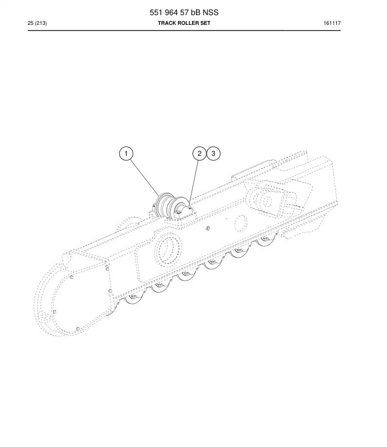 55196457 551 964 57 Roller Set, Track - Sandvik Technical Drawing