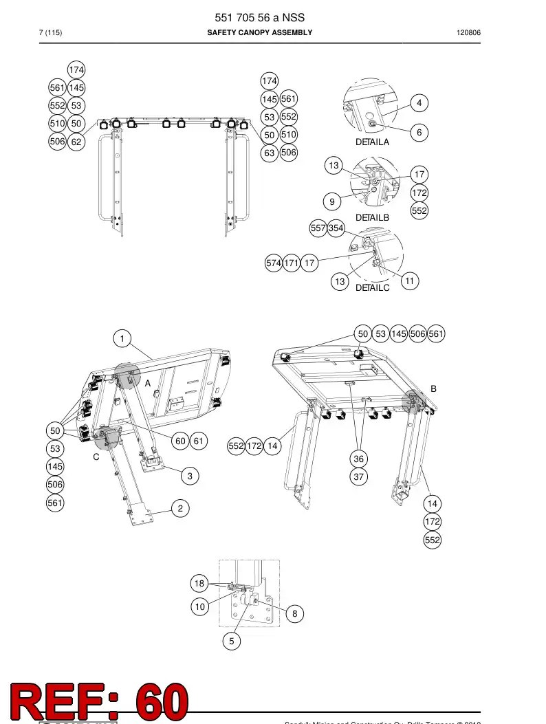 55196460a 551 964 60a Sign - Sandvik Technical Drawing