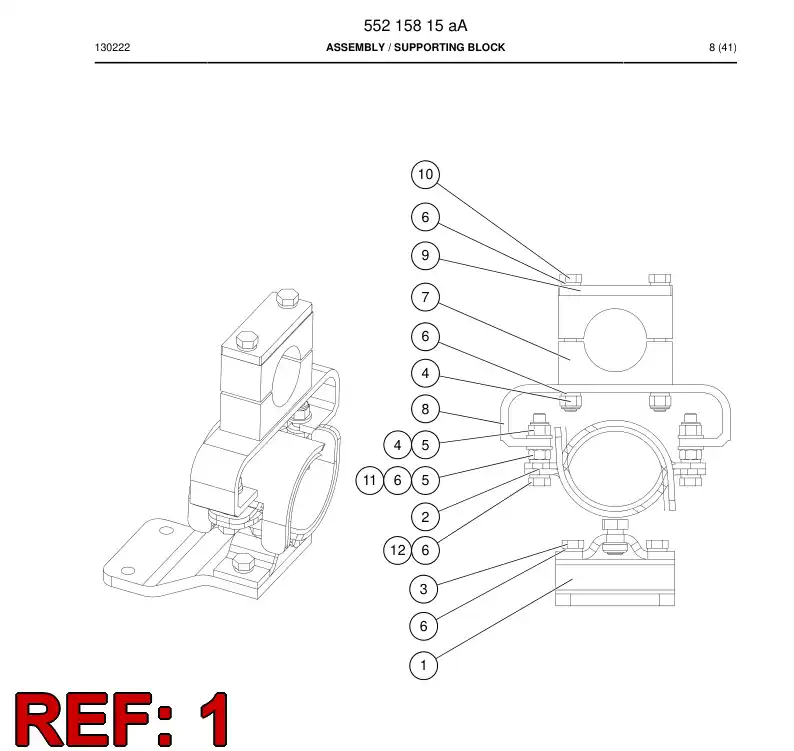 55196465 551 964 65 Bracket - Sandvik Technical Drawing