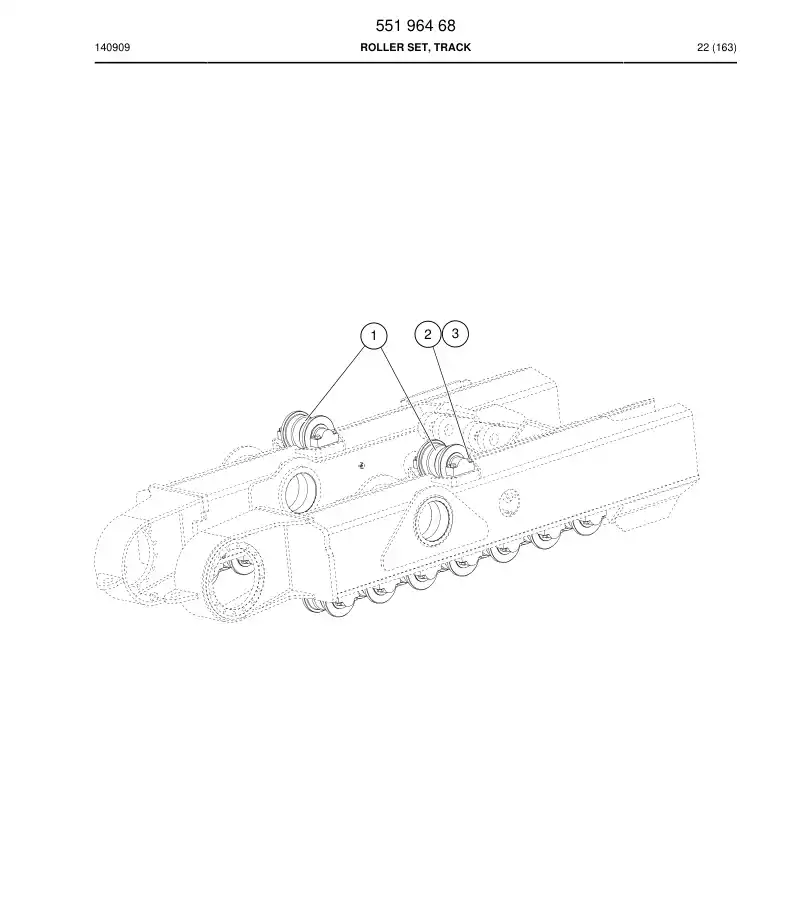 55196468 551 964 68 Roller Set, Track - Sandvik Technical Drawing