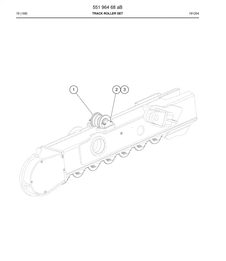 55196468a 551 964 68a Track Roller Set - Sandvik Technical Drawing