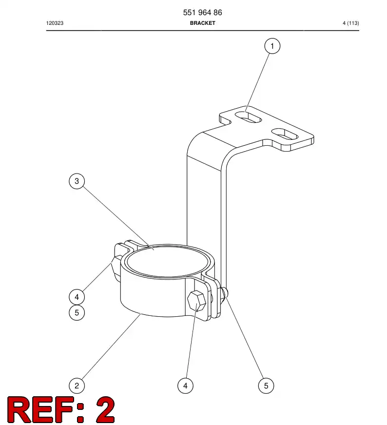 55196596 551 965 96 Strap, Metal - Sandvik Technical Drawing