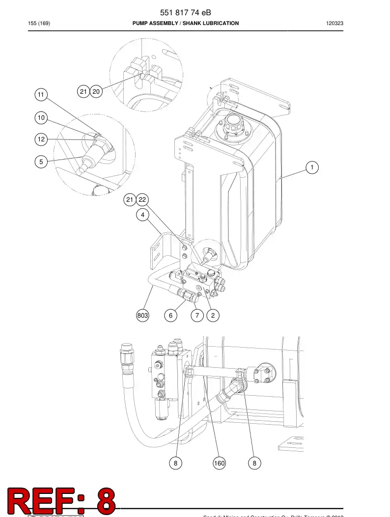 55196640a 551 966 40a Clamp, Hose - Sandvik Technical Drawing