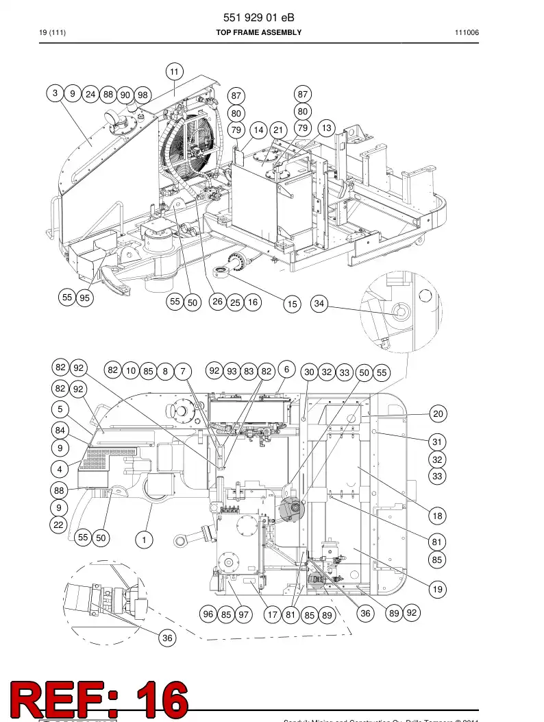 55196848a 551 968 48a Cover plate - Sandvik Technical Drawing