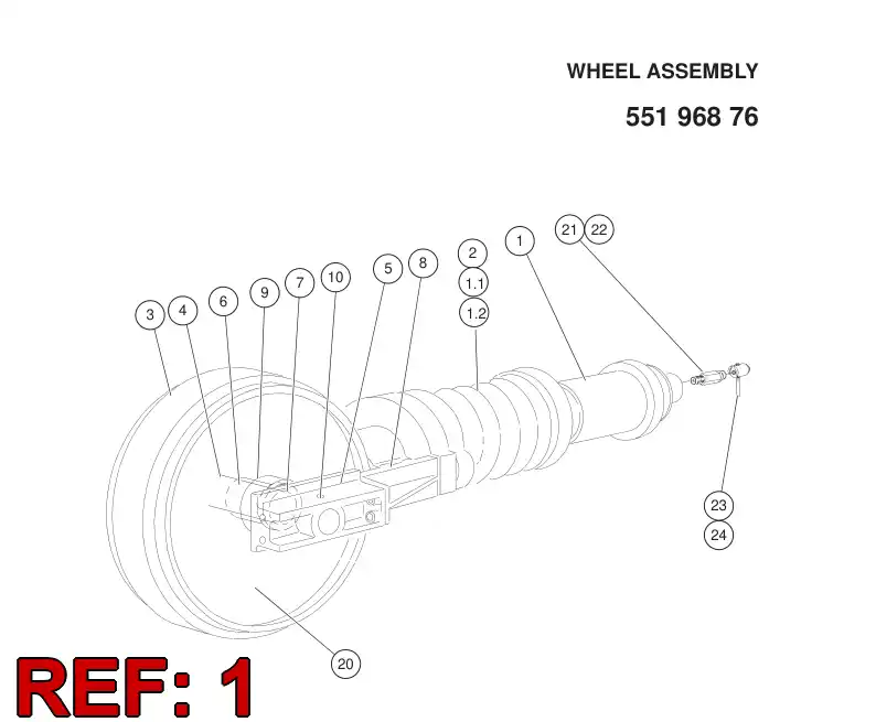 55196877 551 968 77 CYLINDER - Sandvik Technical Drawing