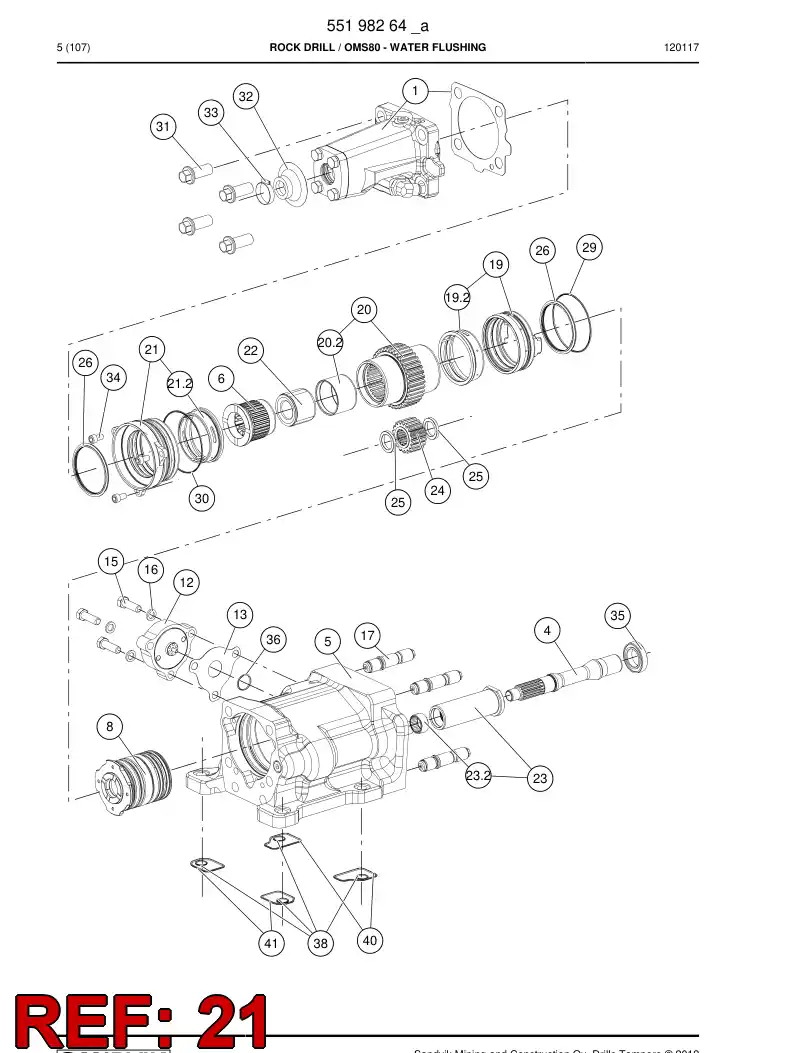 55197006 551 970 06 BEARING ASSEMBLY - Sandvik Technical Drawing