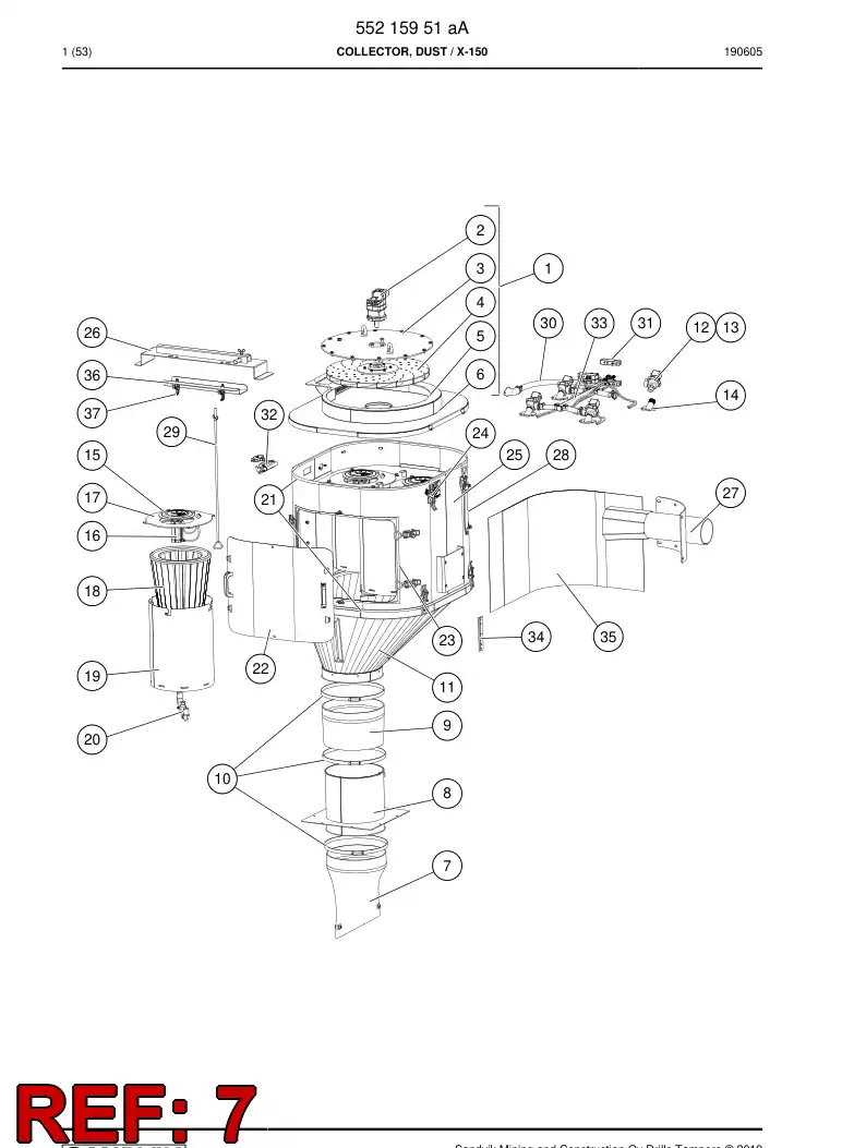 55197157 551 971 57 Adapter, Rubber - Sandvik Technical Drawing