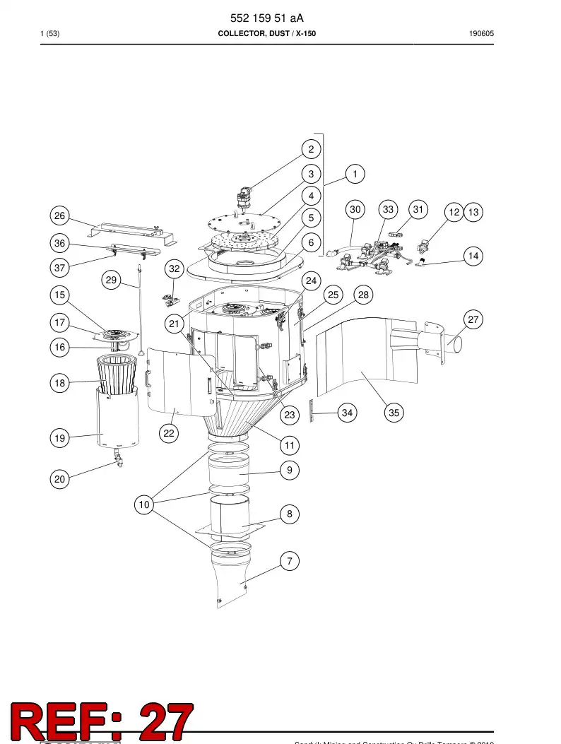 55197203 551 972 03 Inlet - Sandvik Technical Drawing