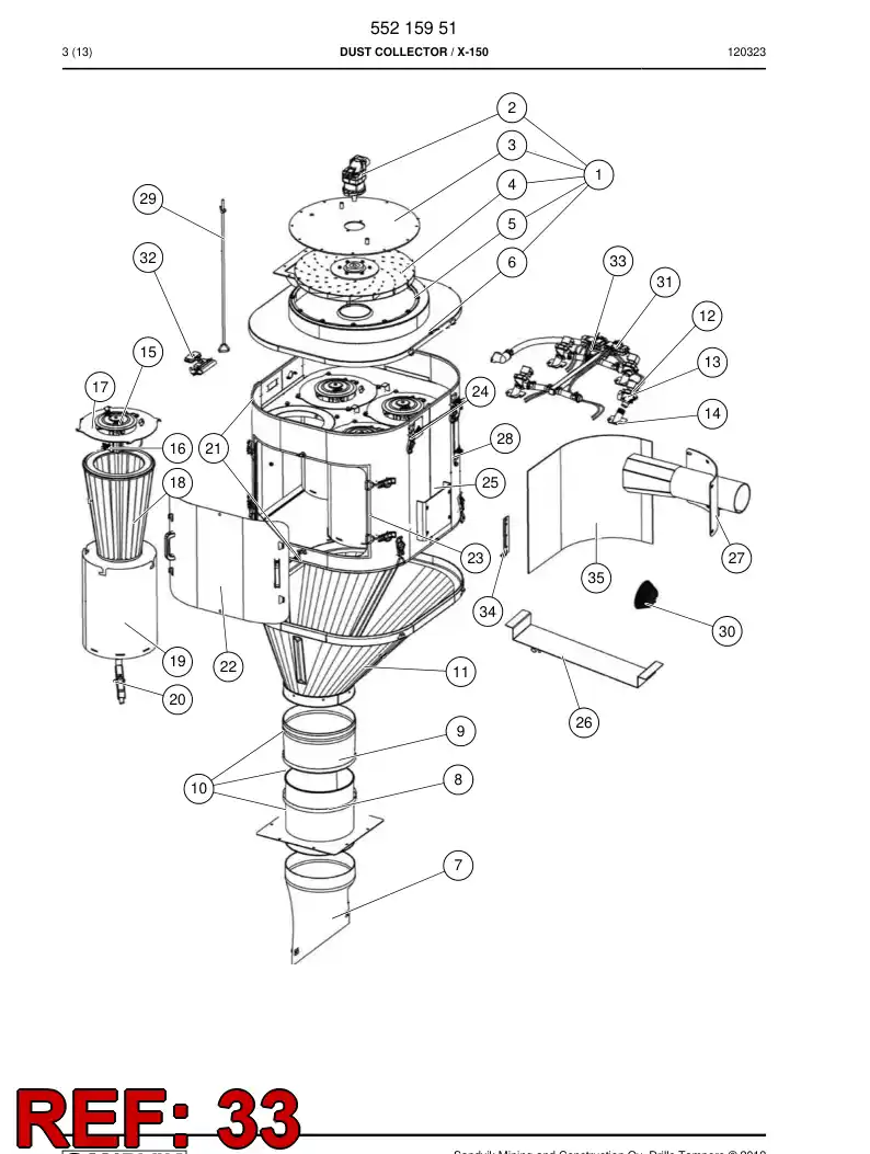 55197209 551 972 09 Pneumatic / air hosing - Sandvik Technical Drawing