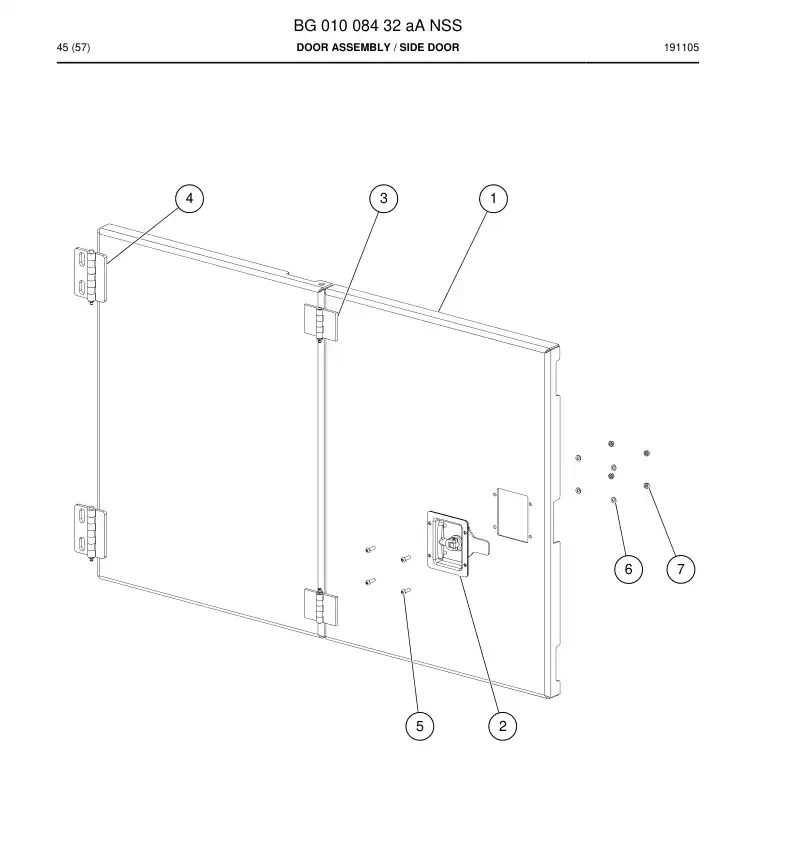 55197232 551 972 32 Hinge - Sandvik Technical Drawing