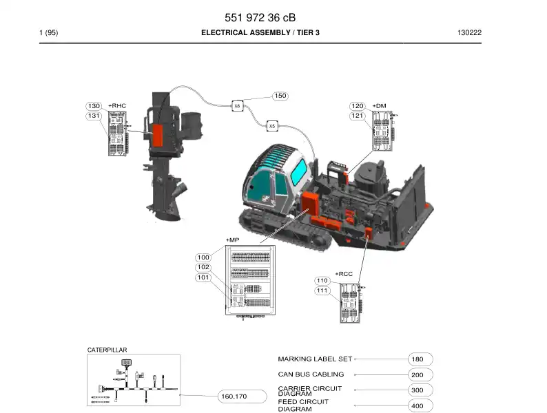 55197236c 551 972 36c Electrical Assembly - Sandvik Technical Drawing