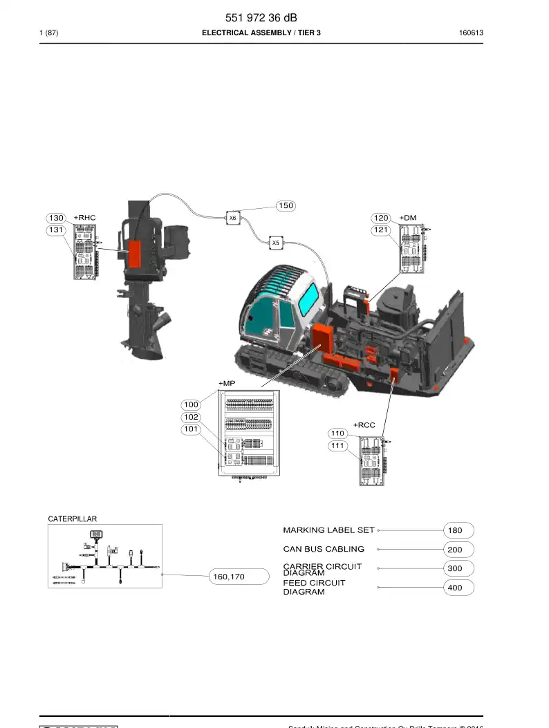 55197236d 551 972 36d Electrical Assembly - Sandvik Technical Drawing