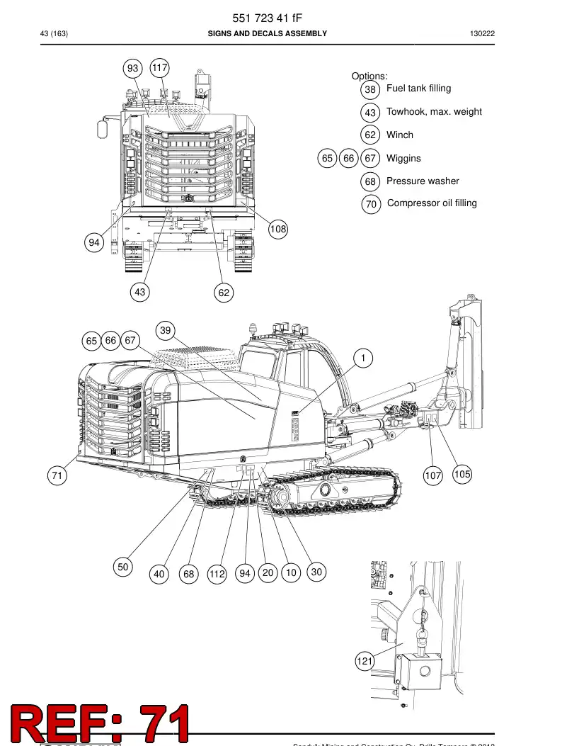55197316a 551 973 16a Decal - Sandvik Technical Drawing