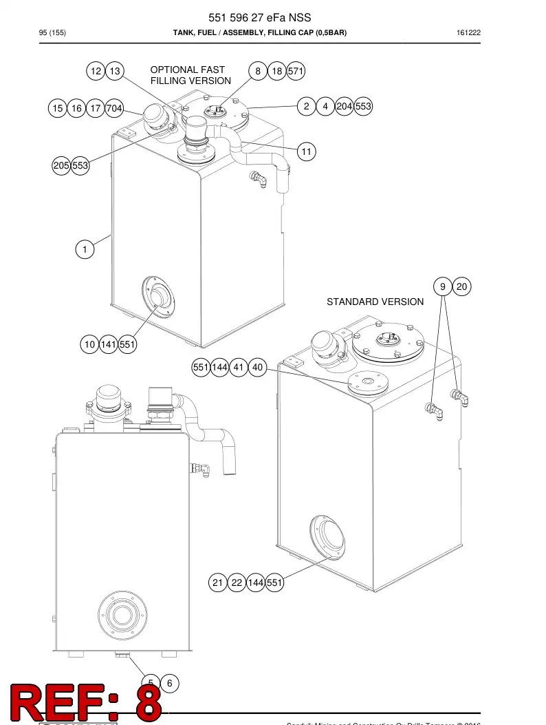 55197427a 551 974 27a Sensor - Sandvik Technical Drawing