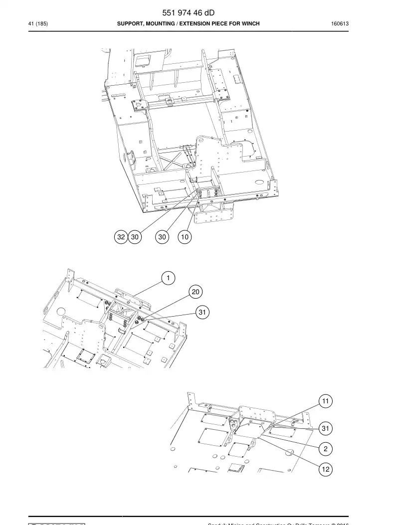 55197446d 551 974 46d Support, Mounting - Sandvik Technical Drawing