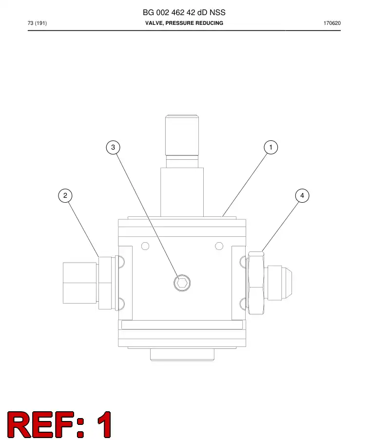 55197568 551 975 68 Valve, Pressure Reducing - Sandvik Technical Drawing
