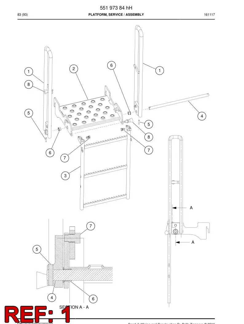 55197613 551 976 13 RAILING - Sandvik Technical Drawing