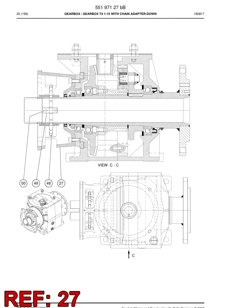55197619 551 976 19 Flange - Sandvik Technical Drawing
