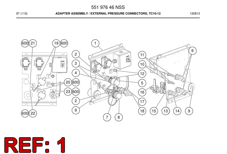 55197633 551 976 33 Bracket, Mounting - Sandvik Technical Drawing