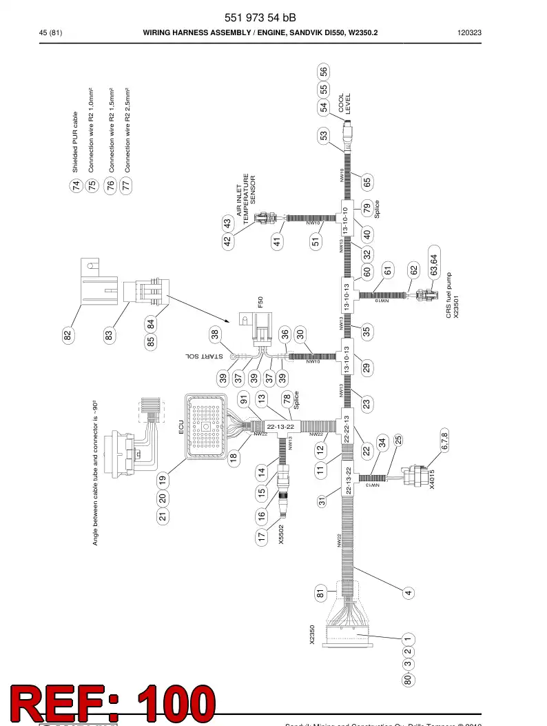 55197697a 551 976 97a Marking label set - Sandvik Technical Drawing