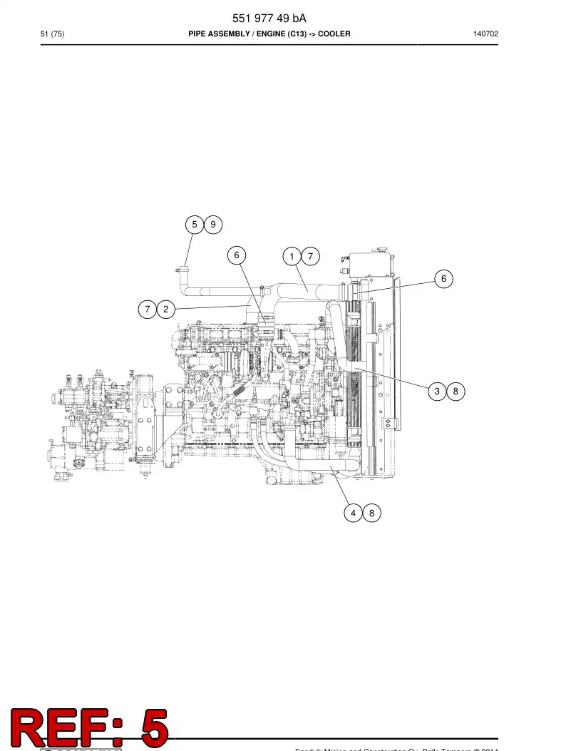 55197790a 551 977 90a Pipe - Sandvik Technical Drawing